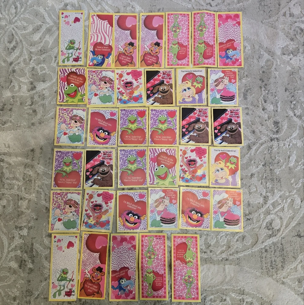 36 Vintage 1990-1991 The Muppets Valentine's Day Cards With Envelopes